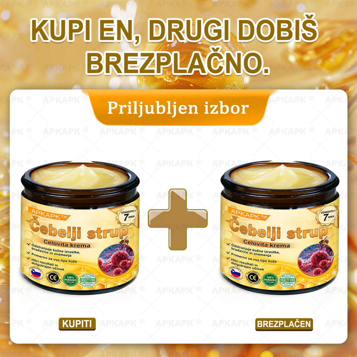 🐝 Časovno omejena ponudba | APKAPK® krema s čebeljim strupom za obnovo kože in zmanjšanje videza gub 🍃 Ciljno delovanje proti gubam in za nego kože z različnimi nepravilnostmi.